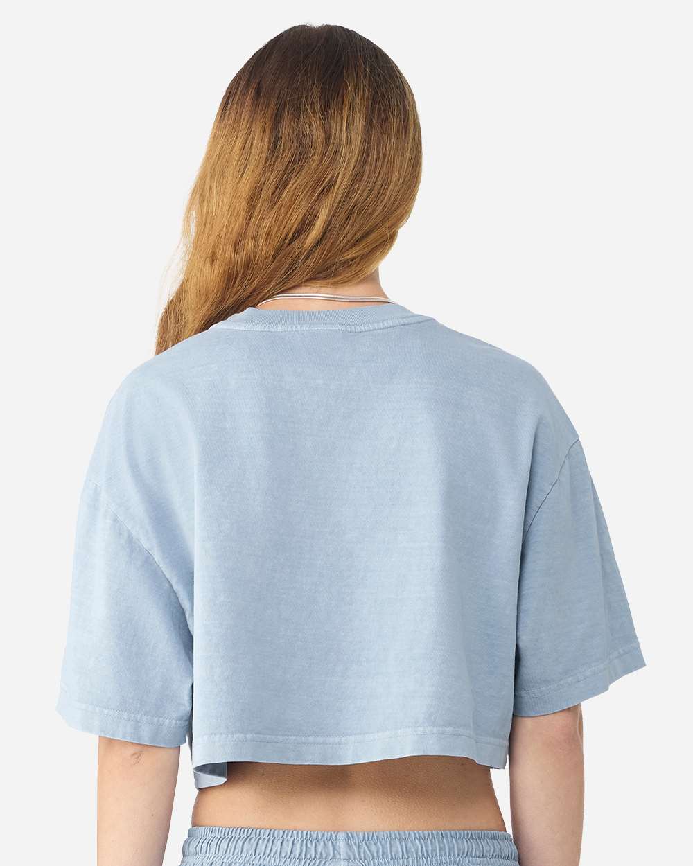Bella + Canvas 6882gd Women’s Garment-dyed Cropped Tee - Light Washed Denim