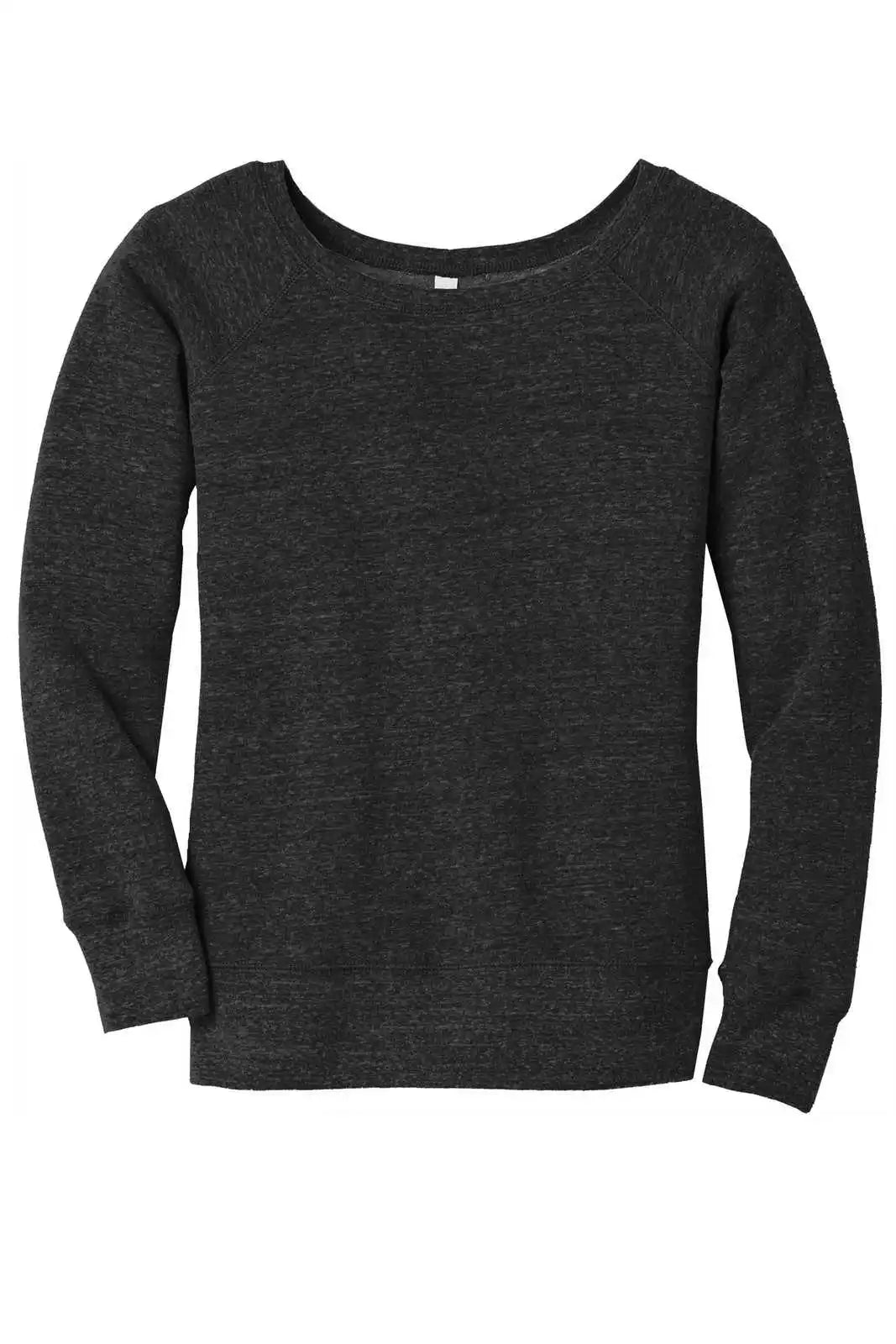 Bella + Canvas 7501 Women’s Sponge Fleece Wide-neck Sweatshirt - Charcoal-black Triblend