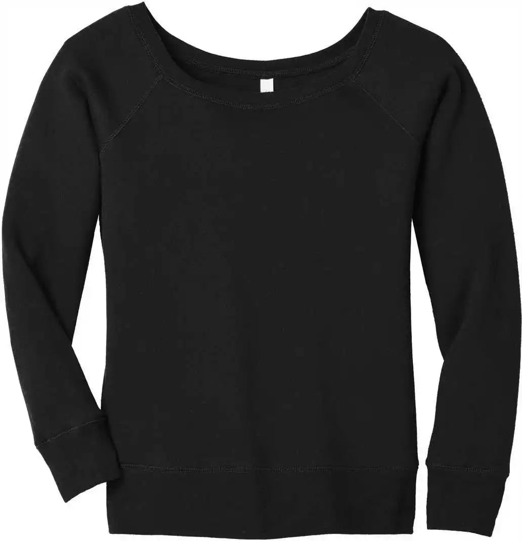 Bella + Canvas 7501 Women’s Sponge Fleece Wide-neck Sweatshirt - Black (poly-cotton)