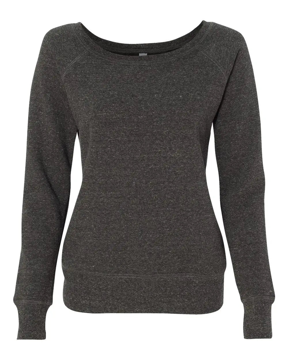 Bella + Canvas 7501 Women’s Sponge Fleece Wide Neck Sweatshirt - Charcoal Black Triblend - Dark Gray / s