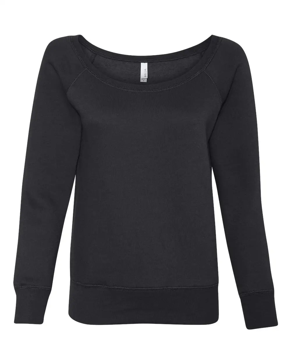 Bella + Canvas 7501 Women’s Sponge Fleece Wide Neck Sweatshirt - Black - s