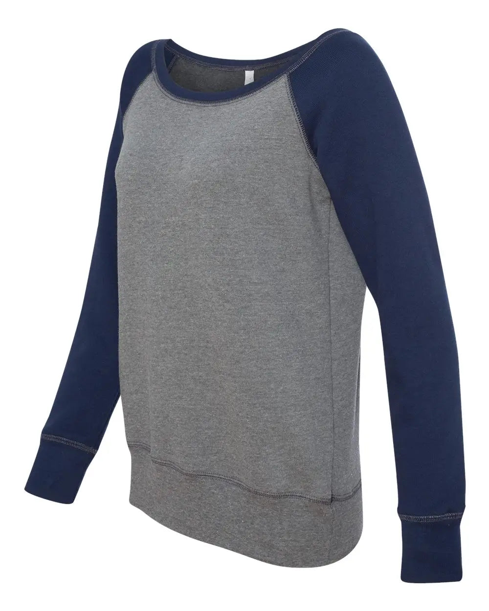 Bella + Canvas 7501 Women’s Sponge Fleece Wide Neck Sweatshirt - Deep Heather Navy - s