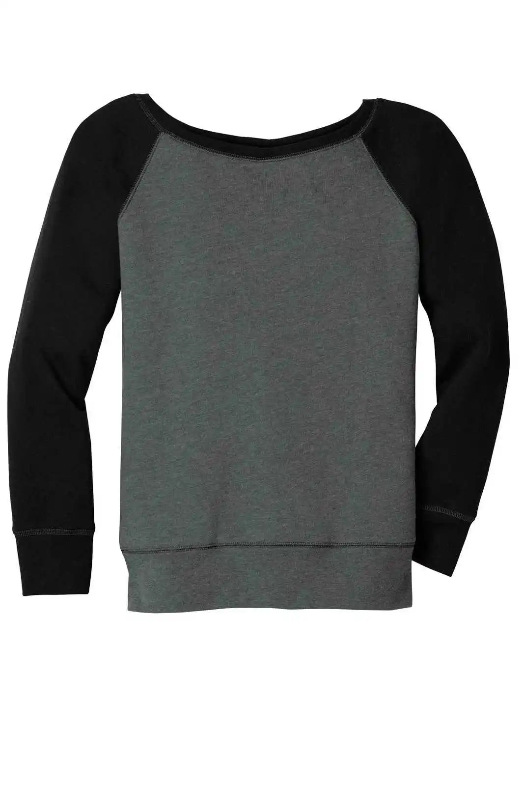 Bella + Canvas 7501 Women’s Sponge Fleece Wide-neck Sweatshirt - Deep Heather Black