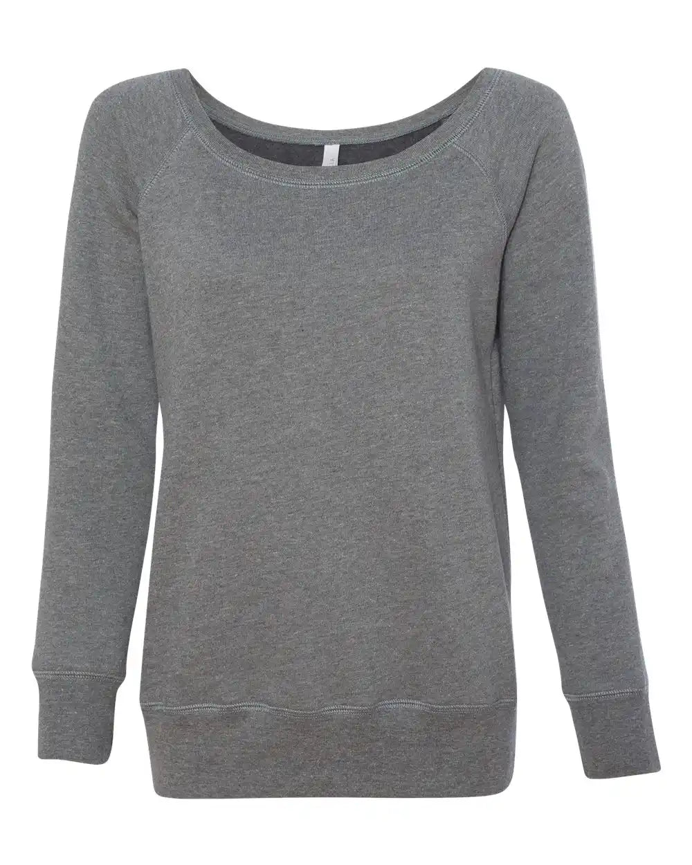 Bella + Canvas 7501 Women’s Sponge Fleece Wide Neck Sweatshirt - Deep Heather - s