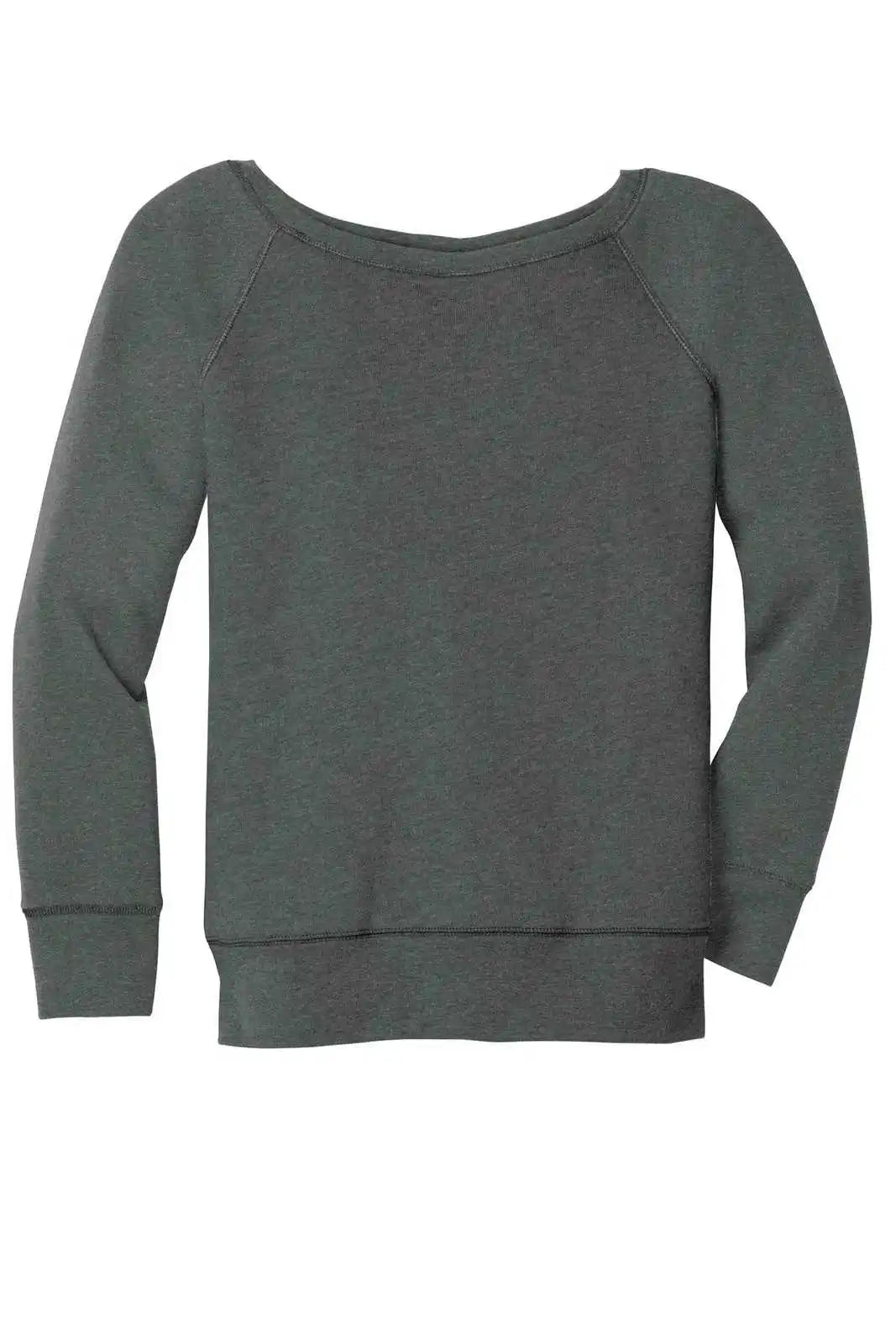 Bella + Canvas 7501 Women’s Sponge Fleece Wide-neck Sweatshirt - Deep Heather