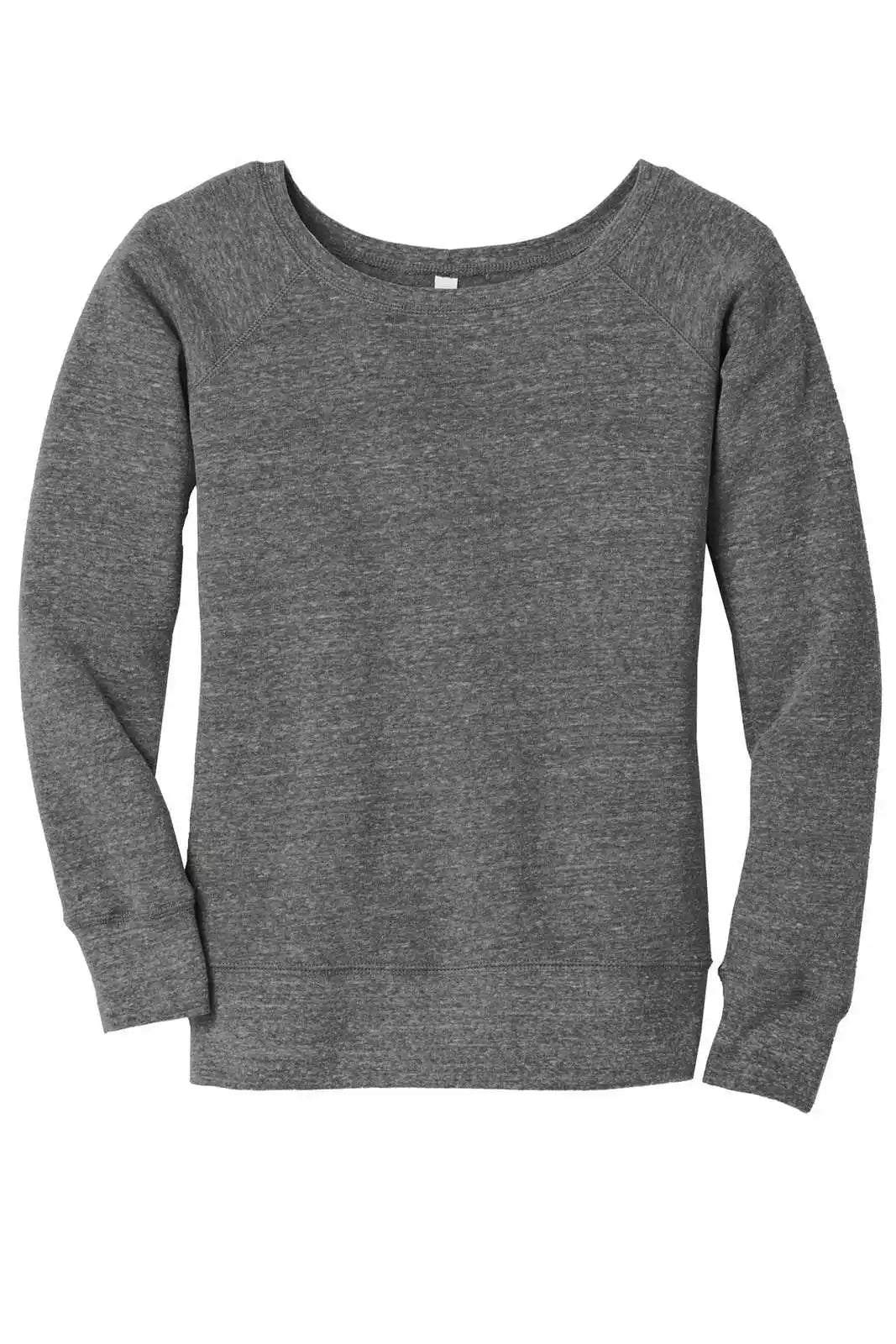 Bella + Canvas 7501 Women’s Sponge Fleece Wide Neck Sweatshirt Gray Triblend