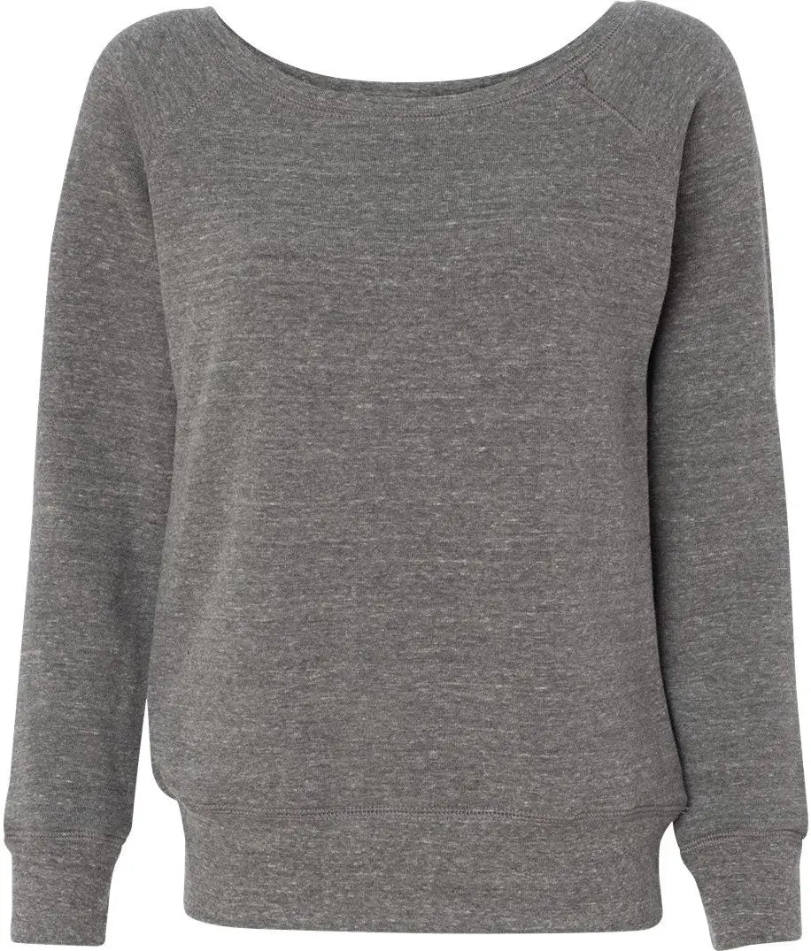 Bella + Canvas 7501 Women’s Sponge Fleece Wide Neck Sweatshirt - Grey Triblend