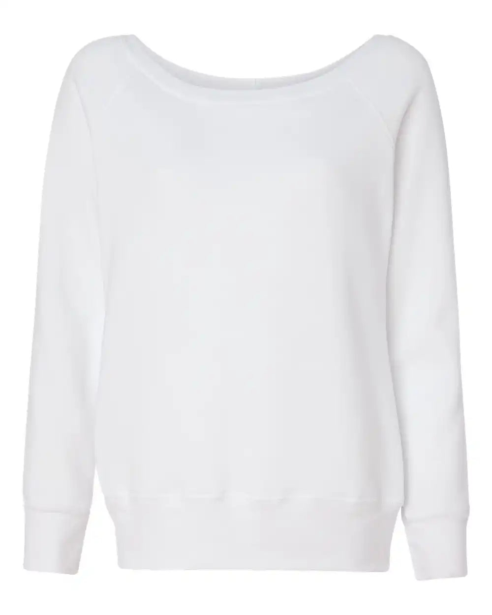 Bella + Canvas 7501 Women’s Sponge Fleece Wide Neck Sweatshirt - Solid White Triblend - s