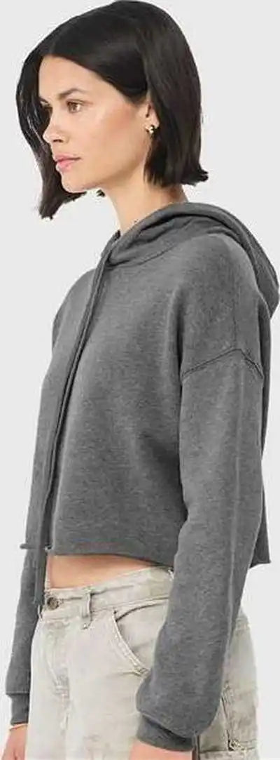 Bella + Canvas 7502 Women’s Crop Fleece Hoodie Deep Heather