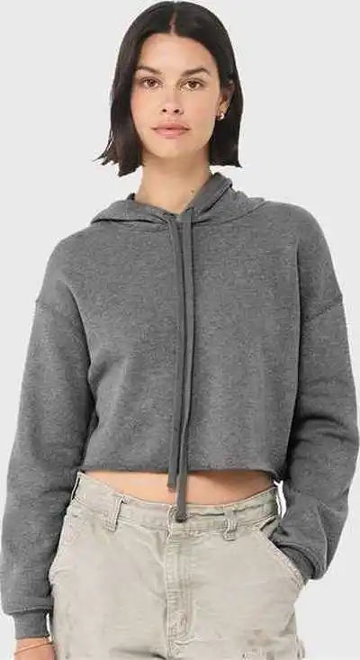 Bella + Canvas 7502 Women’s Crop Fleece Hoodie Deep Heather