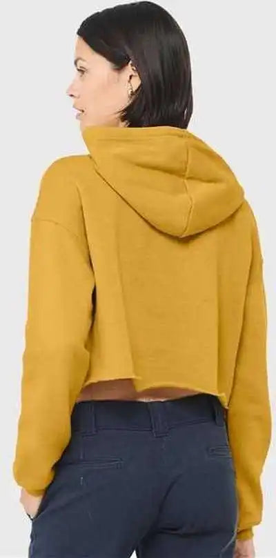Bella + Canvas 7502 Women’s Crop Fleece Hoodie - Heather Mustard