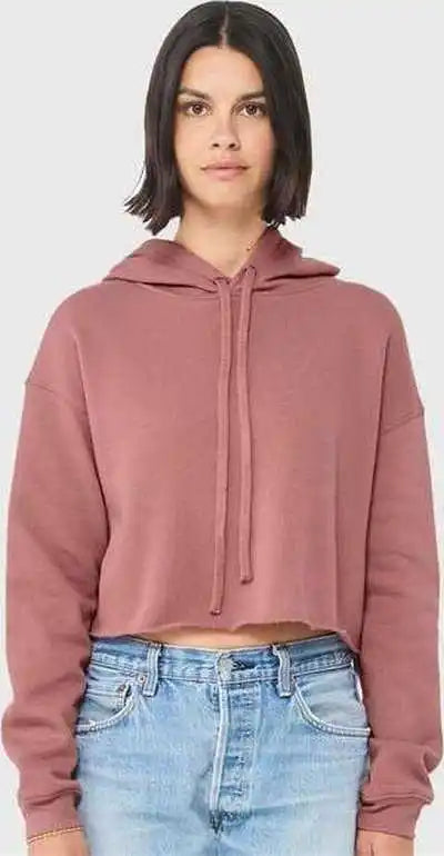 Bella + Canvas 7502 Women’s Crop Fleece Hoodie Mauve