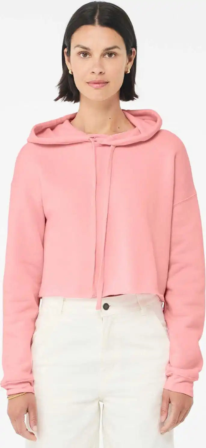 Bella + Canvas 7502 Women’s Crop Fleece Hoodie - Pink