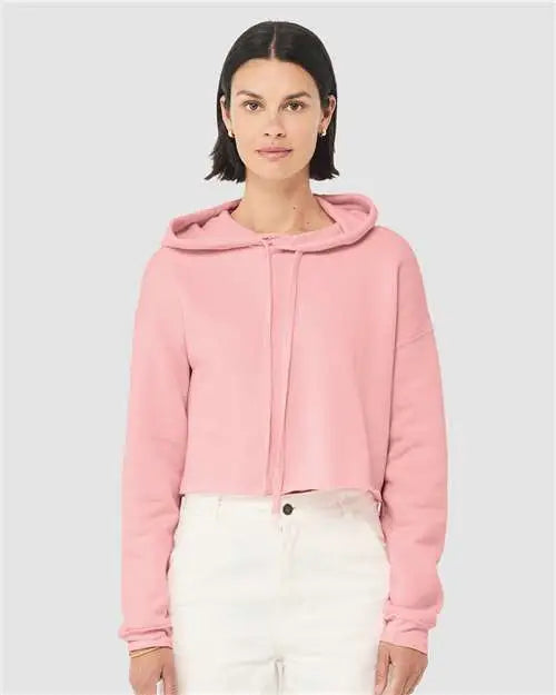 Bella + Canvas 7502 Women’s Crop Fleece Hoodie - Pink