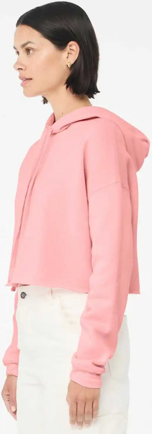 Bella + Canvas 7502 Women’s Crop Fleece Hoodie - Pink