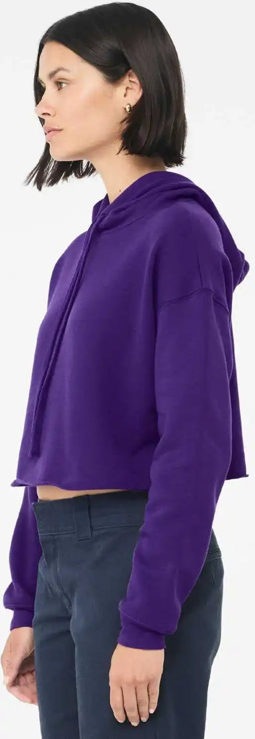 Bella + Canvas 7502 Women’s Crop Fleece Hoodie Team Purple