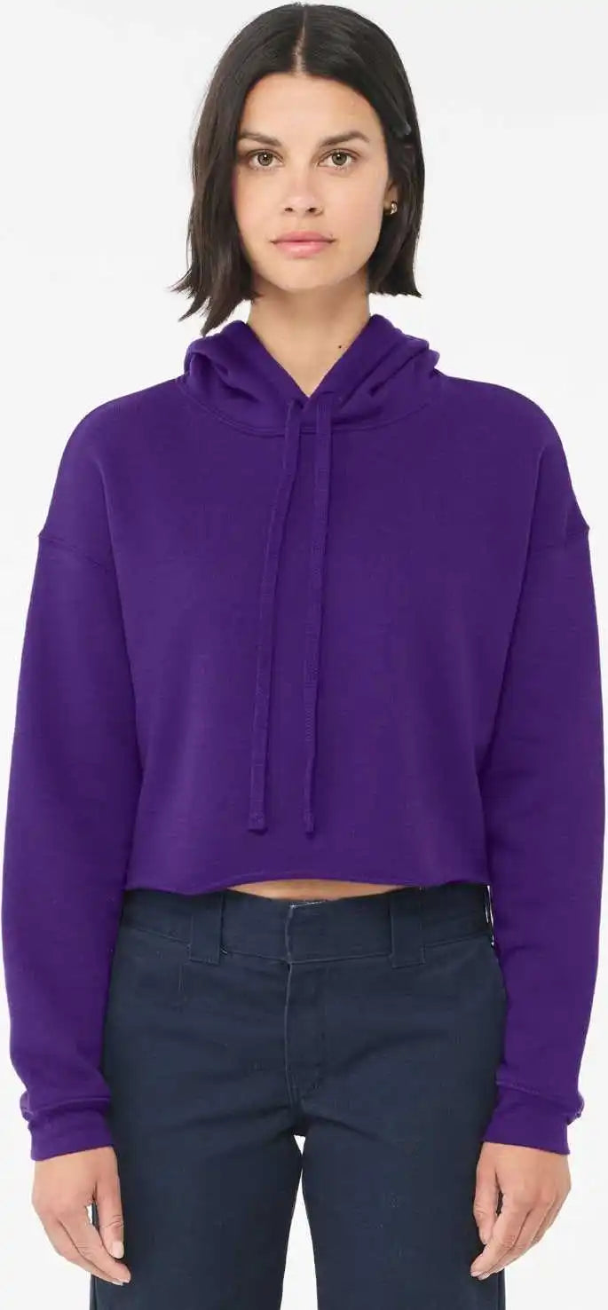 Bella + Canvas 7502 Women’s Crop Fleece Hoodie Team Purple