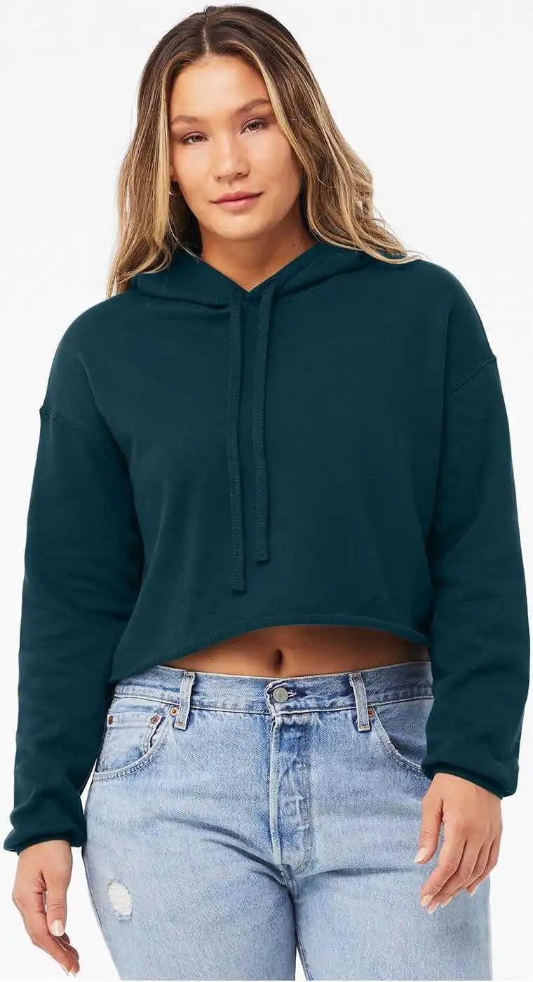 Bella + Canvas 7502 Women’s Cropped Fleece Hoodie Atlantic
