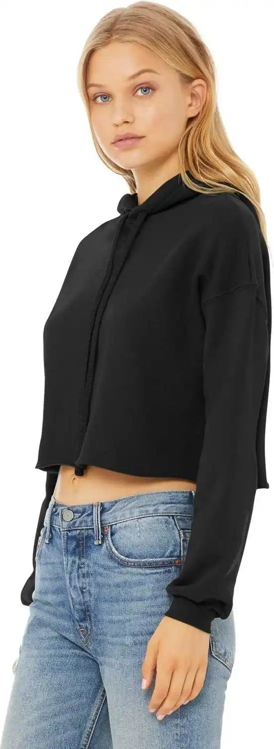 Bella + Canvas 7502 Women’s Sponge Fleece Cropped Hoodie Black