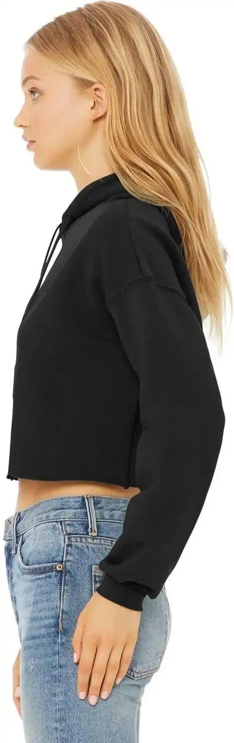 Bella + Canvas 7502 Women’s Sponge Fleece Cropped Hoodie Black