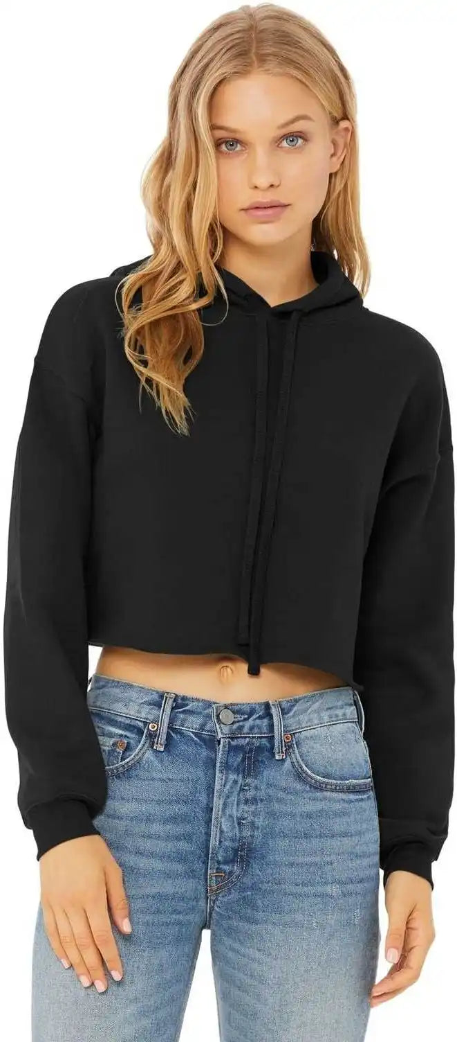Bella + Canvas 7502 Women’s Sponge Fleece Cropped Hoodie Black