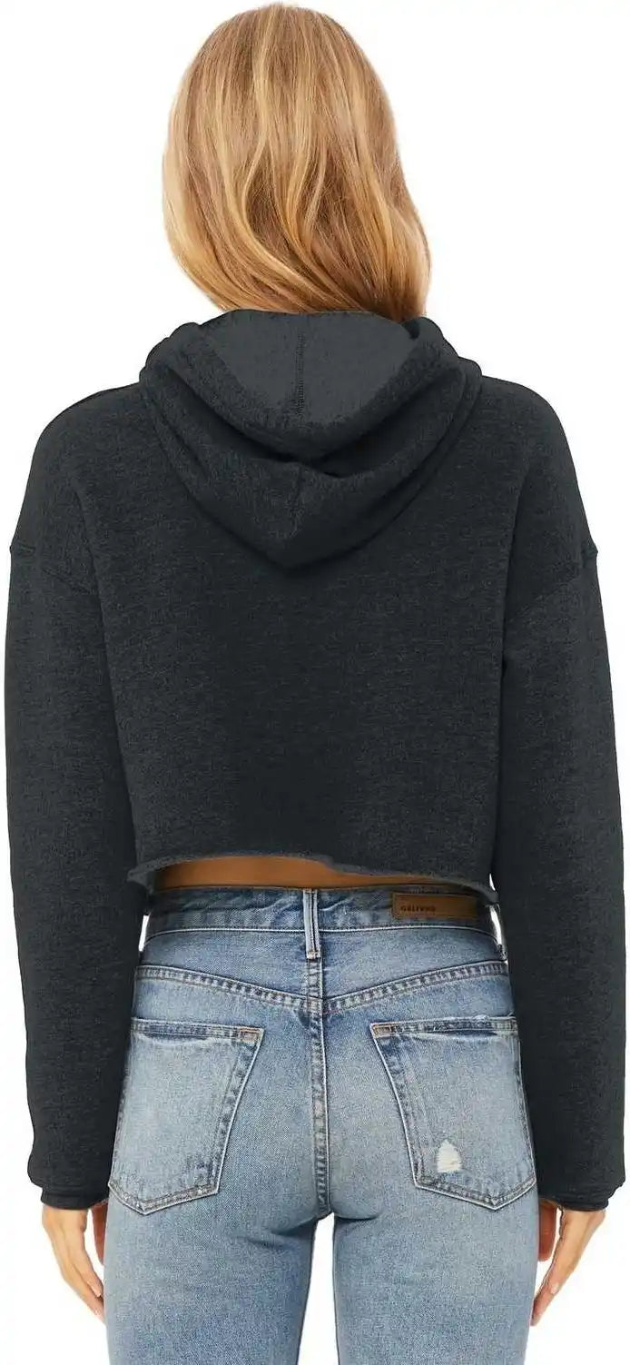 Bella + Canvas 7502 Women’s Sponge Fleece Cropped Hoodie Dark Gray Heather
