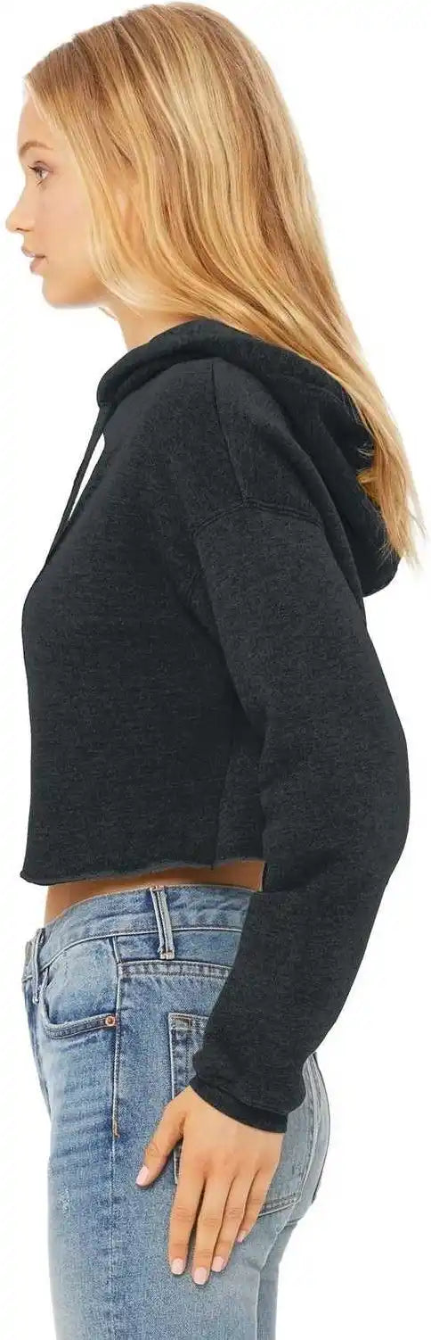 Bella + Canvas 7502 Women’s Sponge Fleece Cropped Hoodie Dark Gray Heather