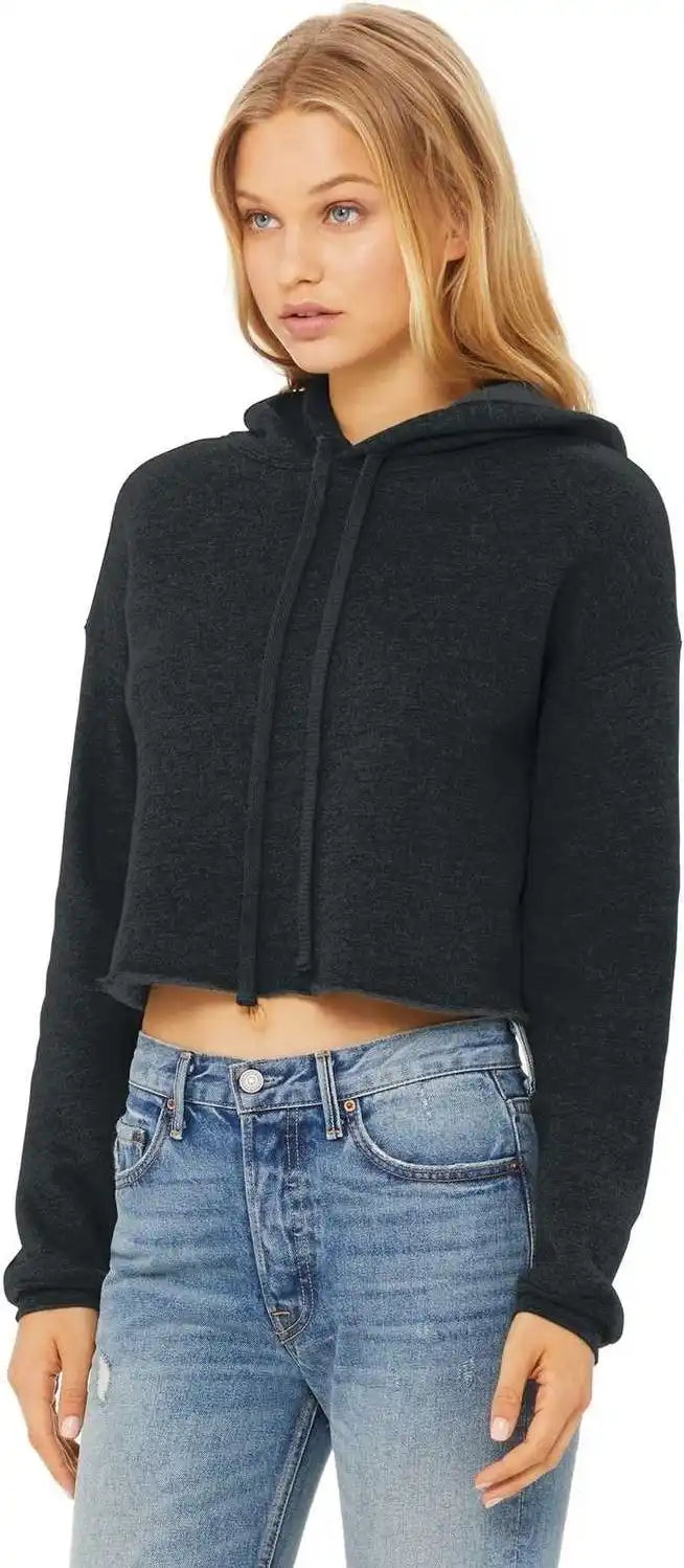 Bella + Canvas 7502 Women’s Sponge Fleece Cropped Hoodie Dark Gray Heather