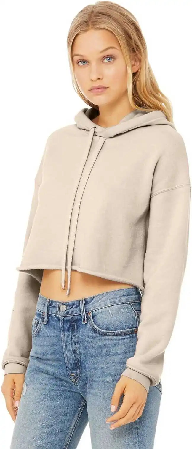 Bella + Canvas 7502 Women’s Sponge Fleece Cropped Hoodie Heather Dust