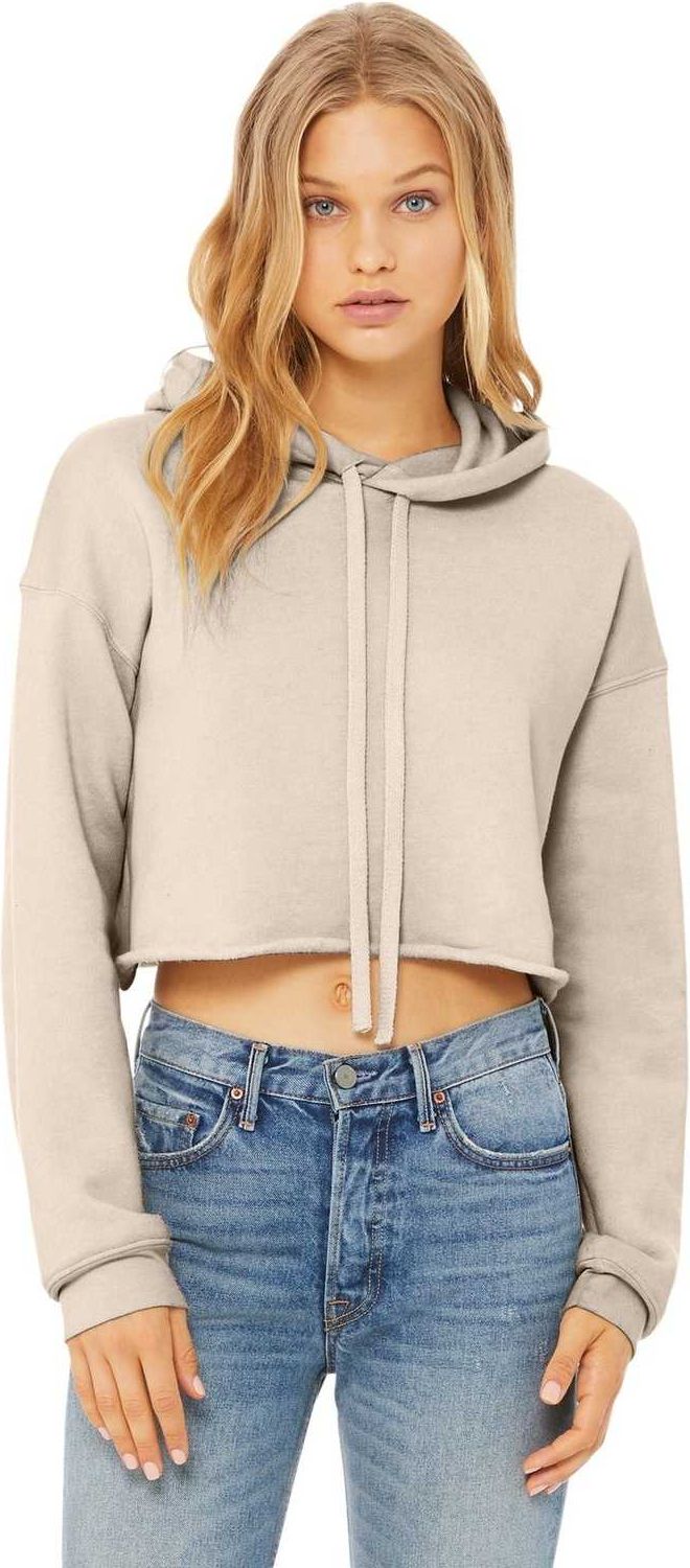 Bella + Canvas 7502 Women’s Sponge Fleece Cropped Hoodie - Heather Dust