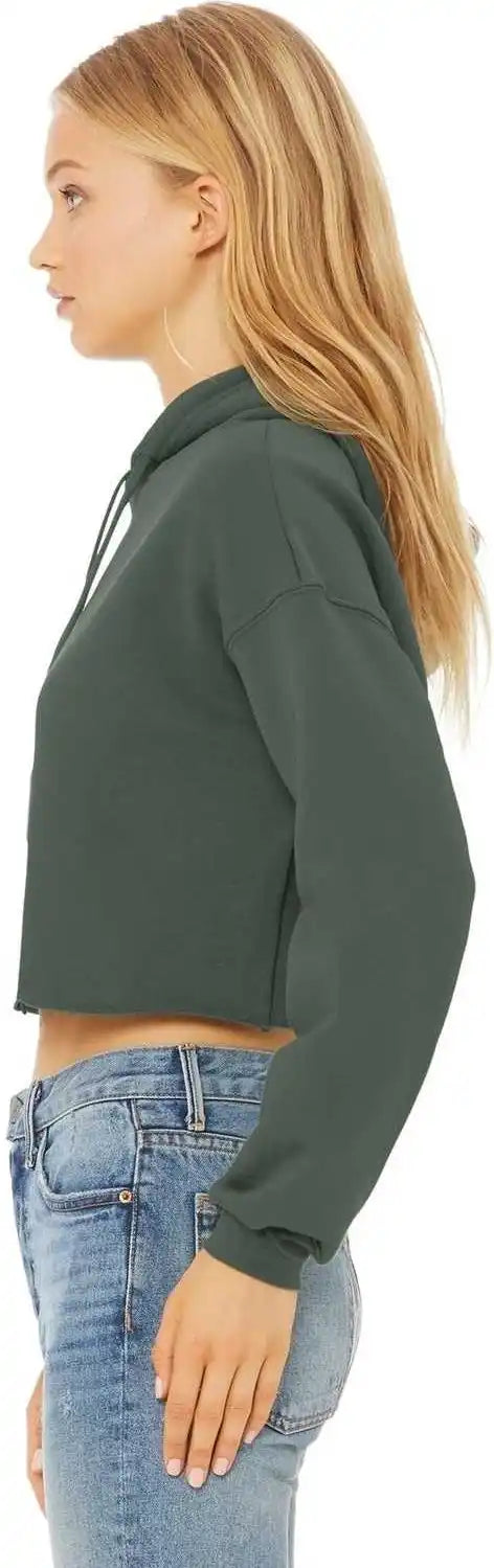 Bella + Canvas 7502 Women’s Sponge Fleece Cropped Hoodie Military Green