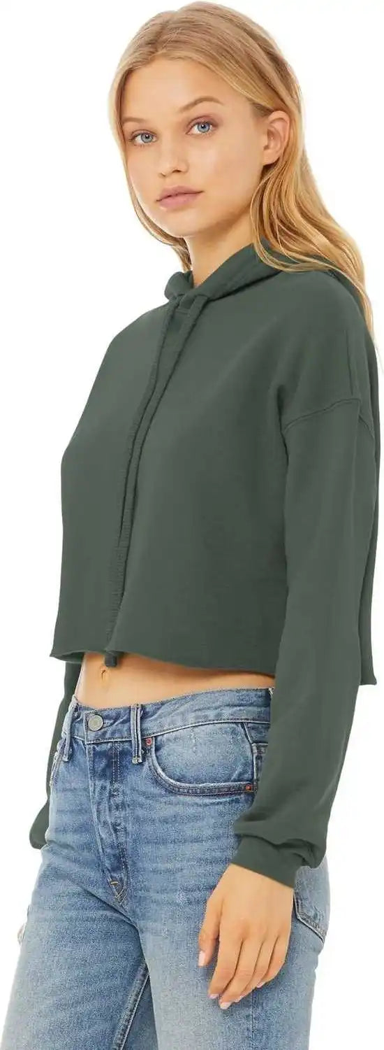 Bella + Canvas 7502 Women’s Sponge Fleece Cropped Hoodie Military Green