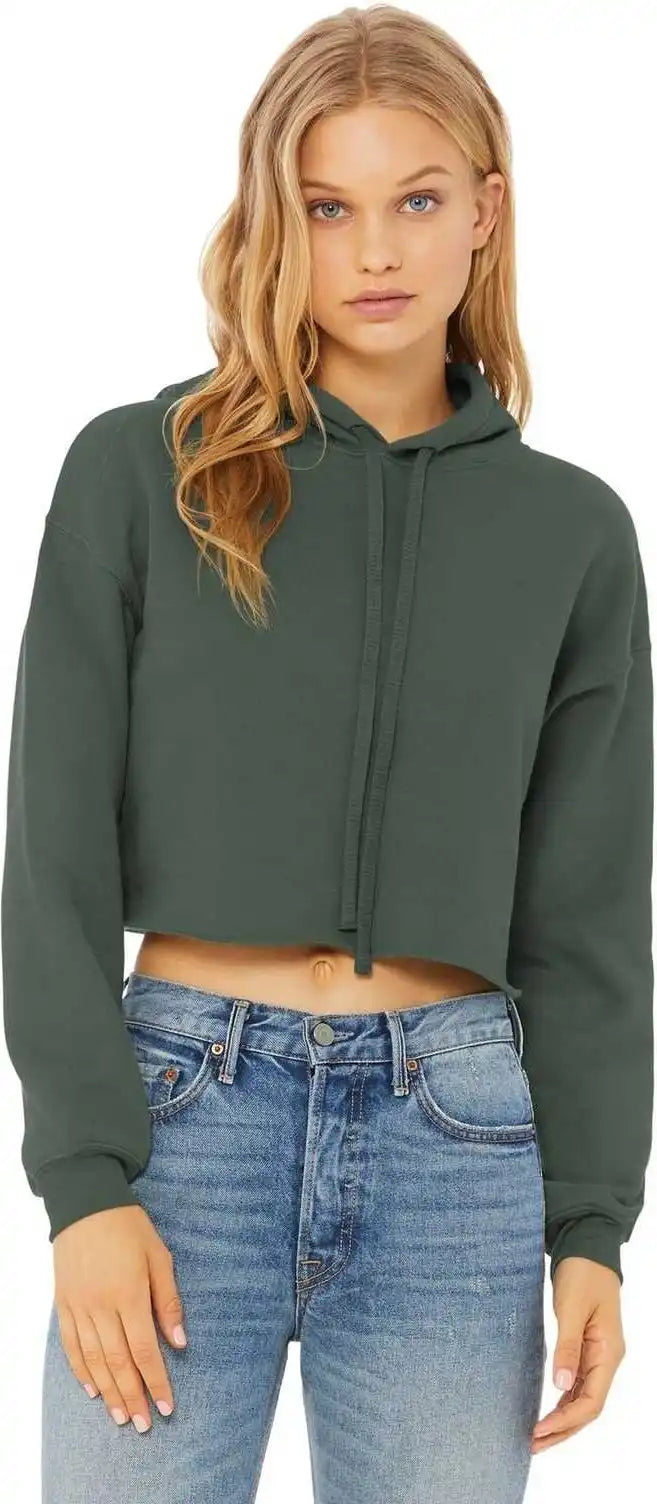 Bella + Canvas 7502 Women’s Sponge Fleece Cropped Hoodie Military Green