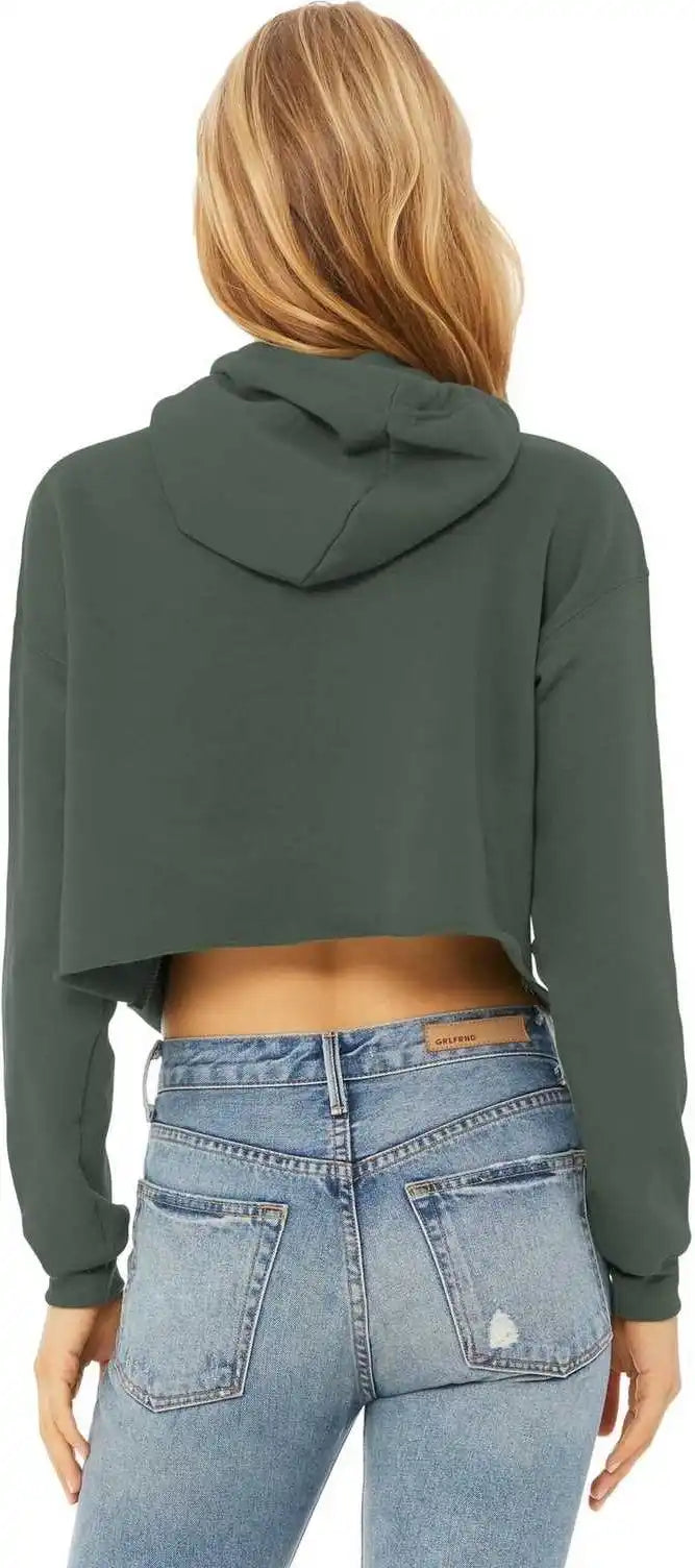 Bella + Canvas 7502 Women’s Sponge Fleece Cropped Hoodie Military Green