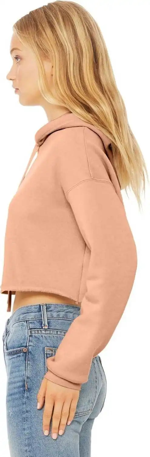 Bella + Canvas 7502 Women’s Sponge Fleece Cropped Hoodie Peach