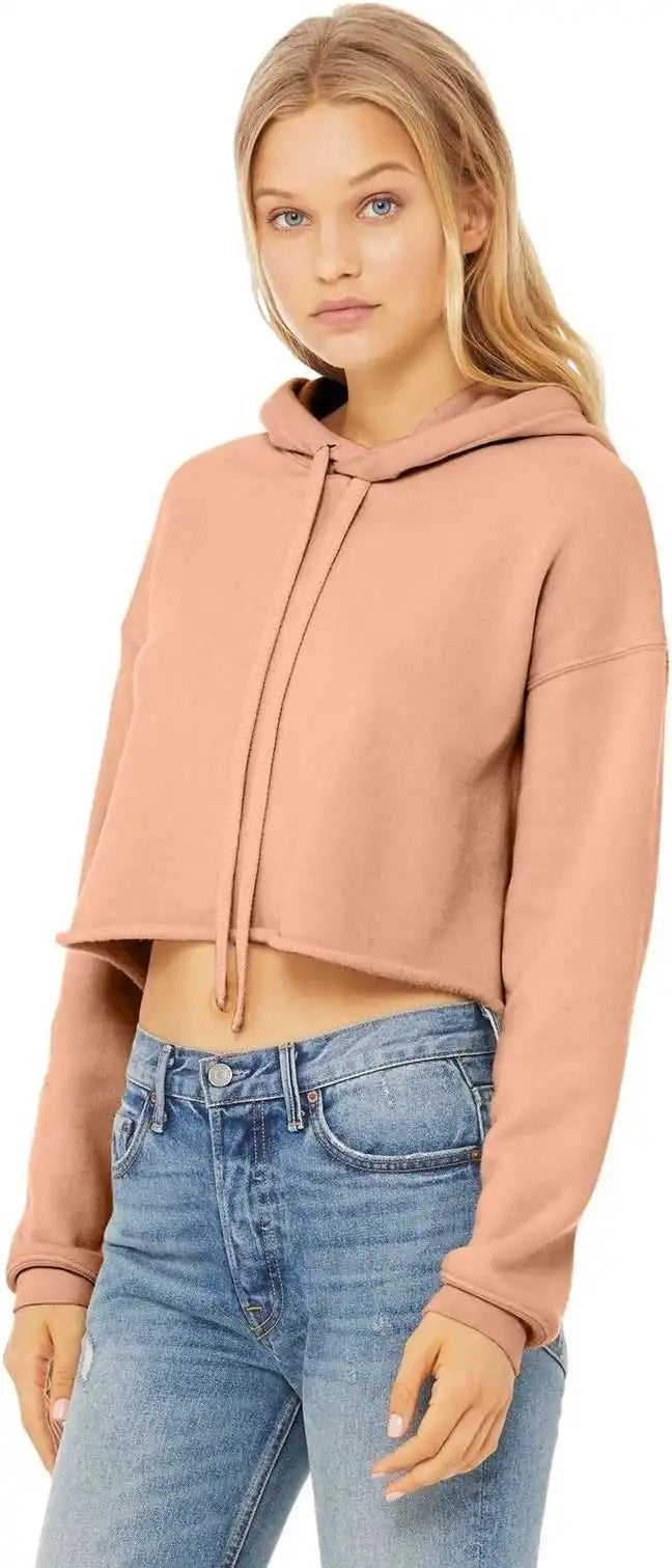 Bella + Canvas 7502 Women’s Sponge Fleece Cropped Hoodie Peach