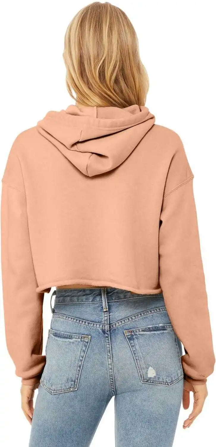 Bella + Canvas 7502 Women’s Sponge Fleece Cropped Hoodie Peach