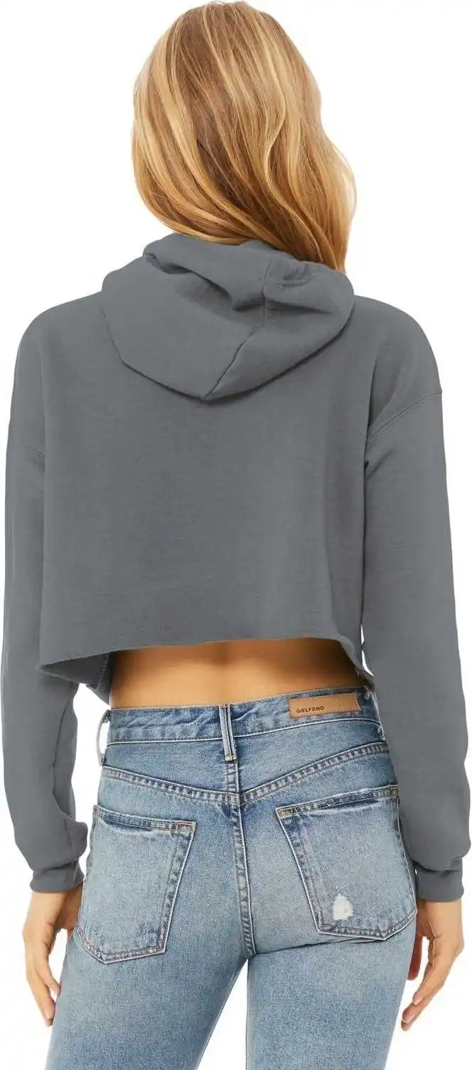 Bella + Canvas 7502 Women’s Sponge Fleece Cropped Hoodie Storm
