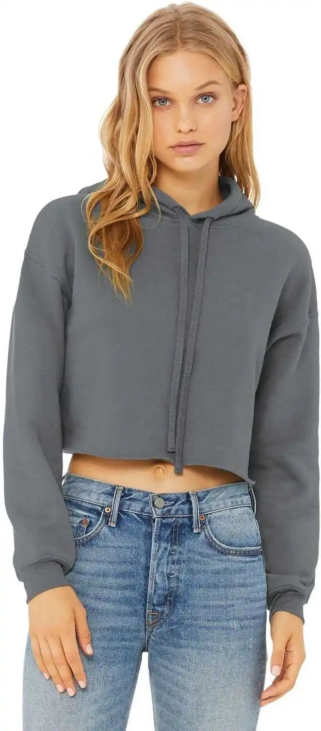 Bella + Canvas 7502 Women’s Sponge Fleece Cropped Hoodie Storm