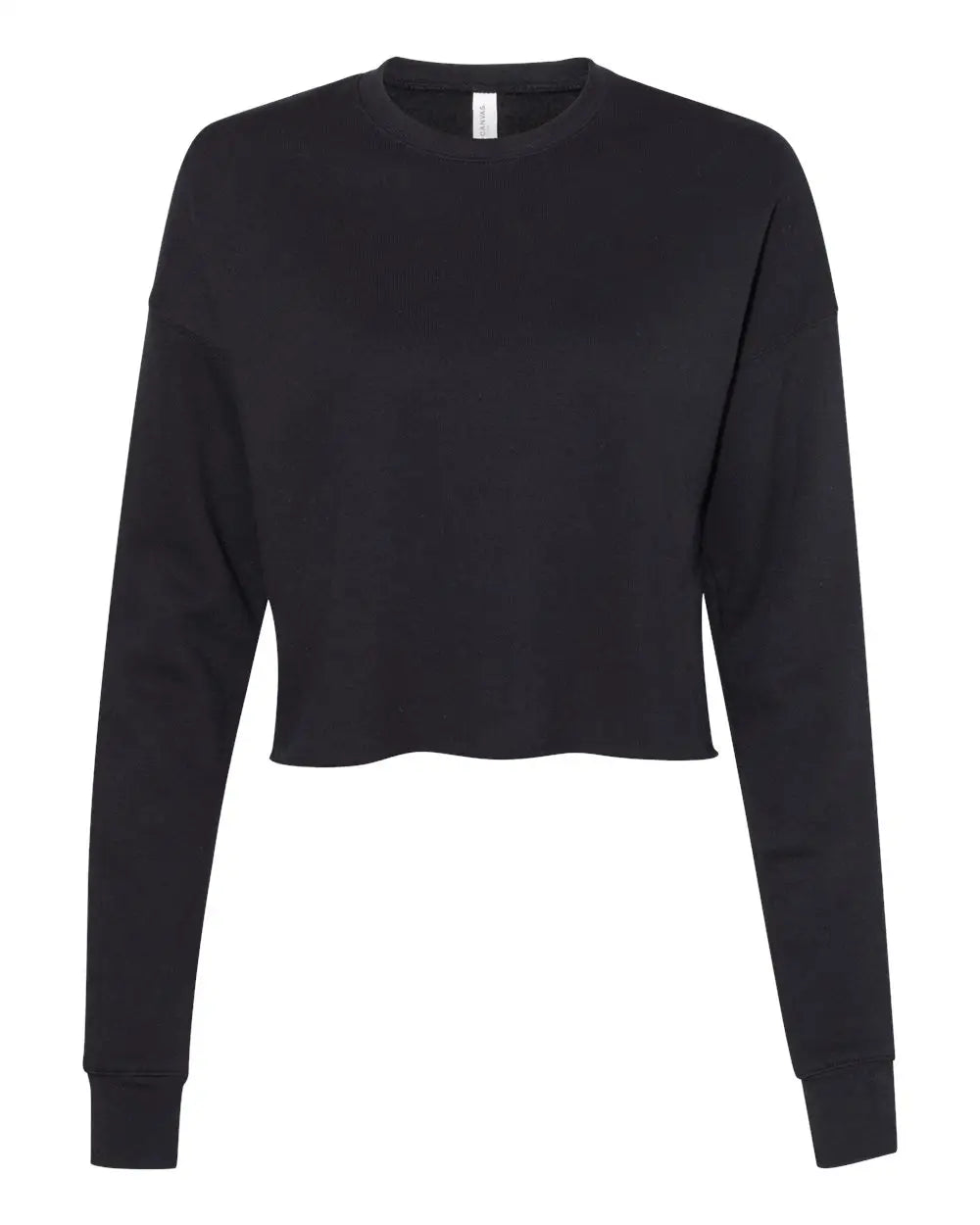 Bella + Canvas 7503 Women’s Crop Crew Fleece - Black - s