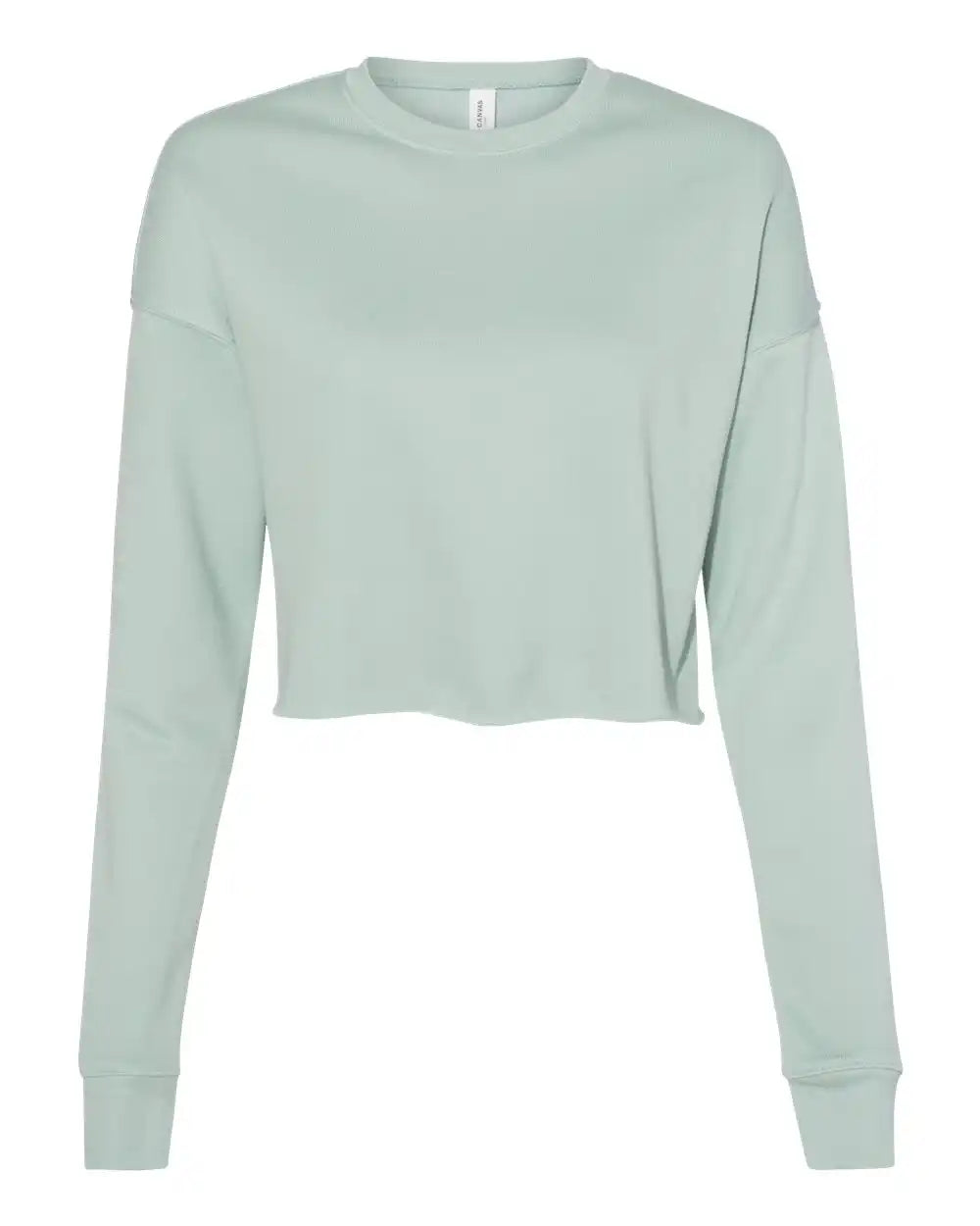 Bella + Canvas 7503 Women’s Crop Crew Fleece - Dusty Blue - s