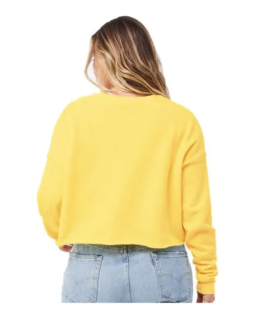 Bella + Canvas 7503 Women’s Crop Crew Fleece - Yellow