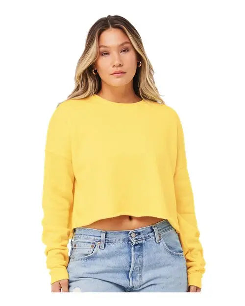 Bella + Canvas 7503 Women’s Crop Crew Fleece - Yellow