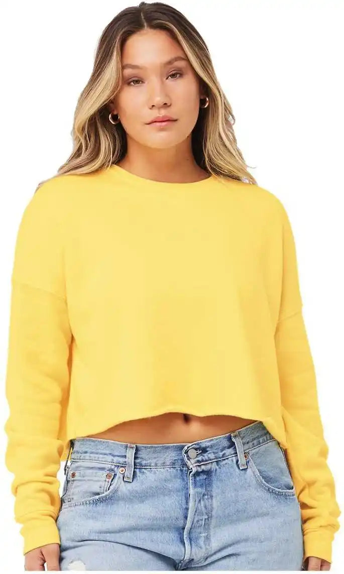 Bella + Canvas 7503 Women’s Cropped Crew Fleece - Yellow