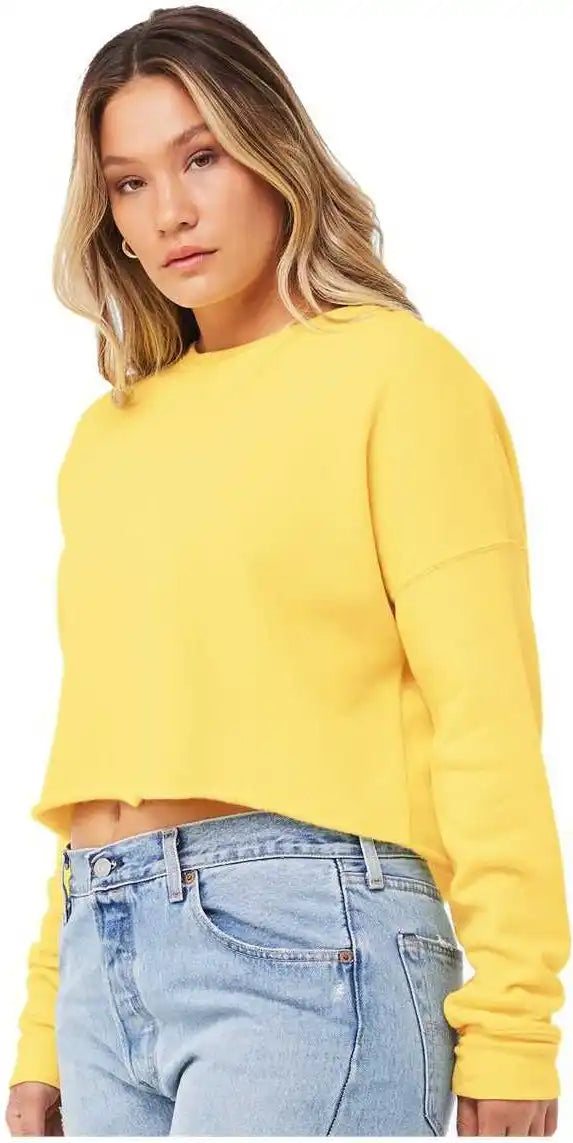 Bella + Canvas 7503 Women’s Cropped Crew Fleece - Yellow