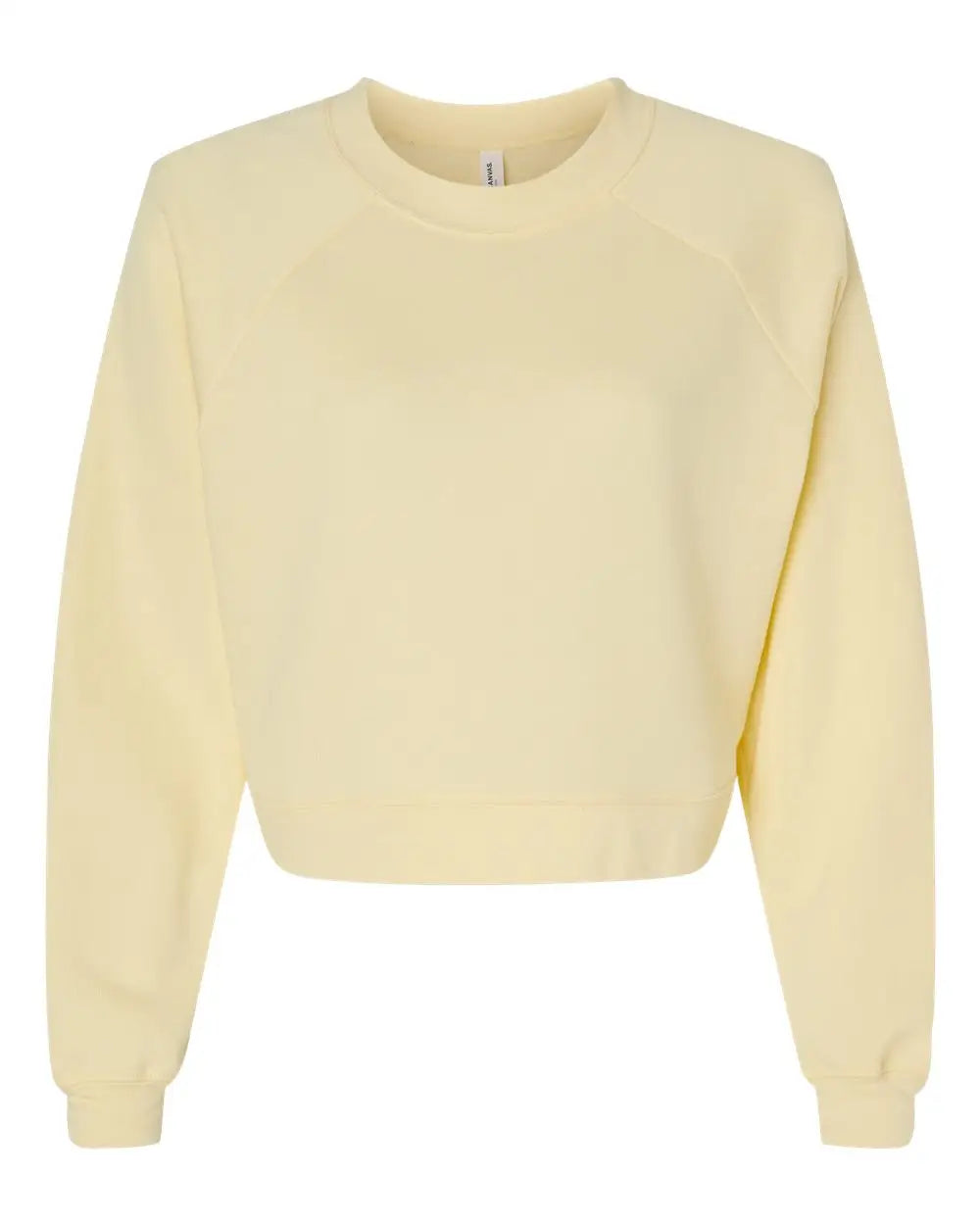 Bella + Canvas 7505 Women’s Raglan Pullover Fleece - French Vanilla - Yellow / s