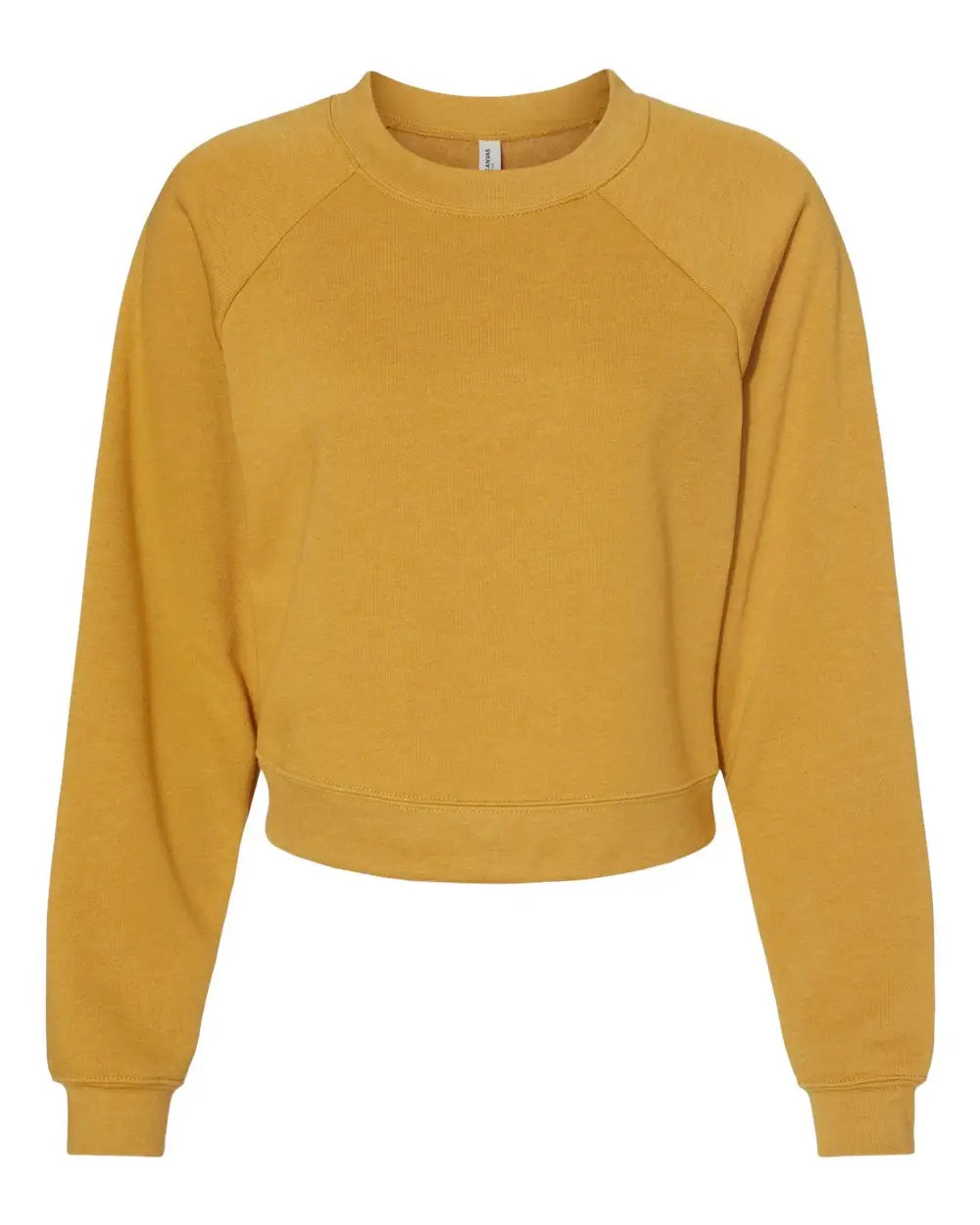Bella + Canvas 7505 Women’s Raglan Pullover Fleece - Heather Mustard - Gold / s
