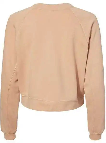 Bella + Canvas 7505 Women’s Raglan Pullover Fleece Heather Sand Dune