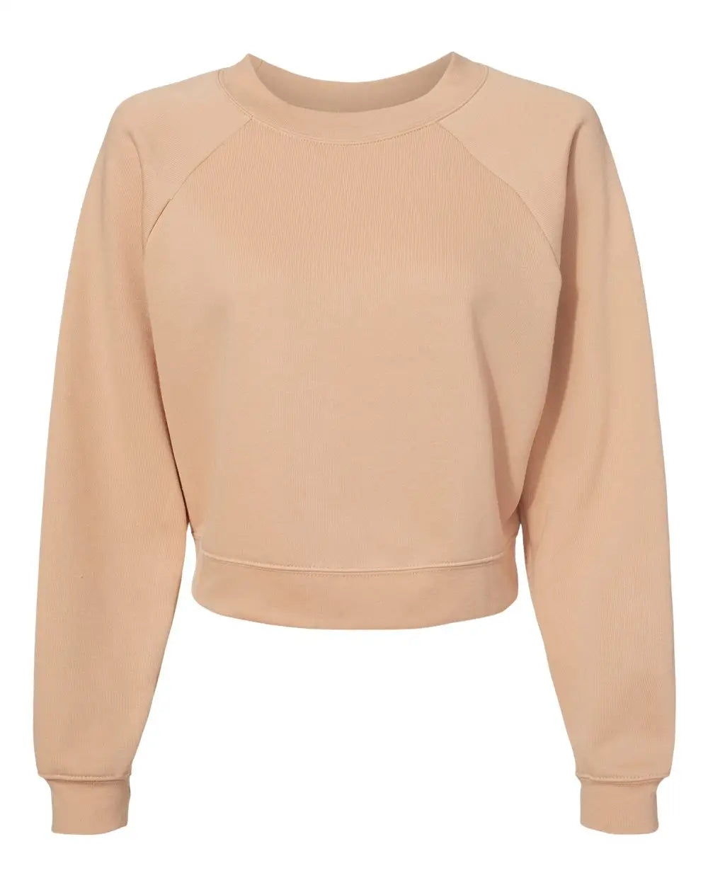 Bella + Canvas 7505 Women’s Raglan Pullover Fleece - Heather Sand Dune - s