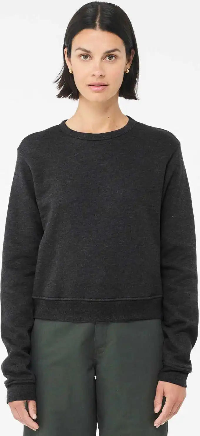 Bella + Canvas 7511 Women’s Sponge Fleece Classic Crewneck Pullover - Dark Gray Heather
